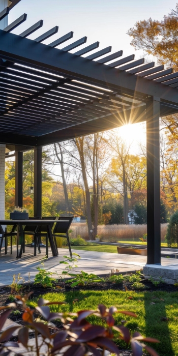 Pergola bioclimatique contemporaine